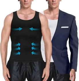 1/2/3 Pack Shaper Slimming Tank Top Athletic Compression Shirt with Sleeveless Undershirts for Men