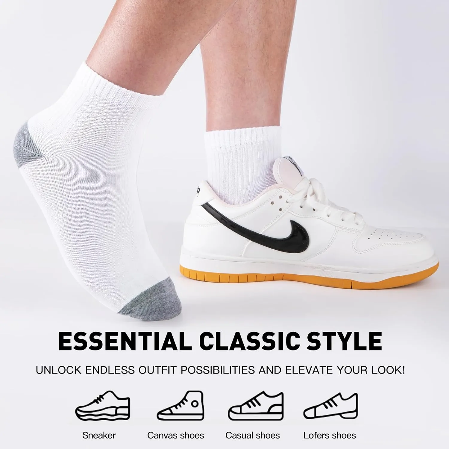 30 Pairs Ankle Socks For Men/Women - Breathable Mens Socks Size 10-13 Mini Crew Quarter Sock Value Pack in Bulk