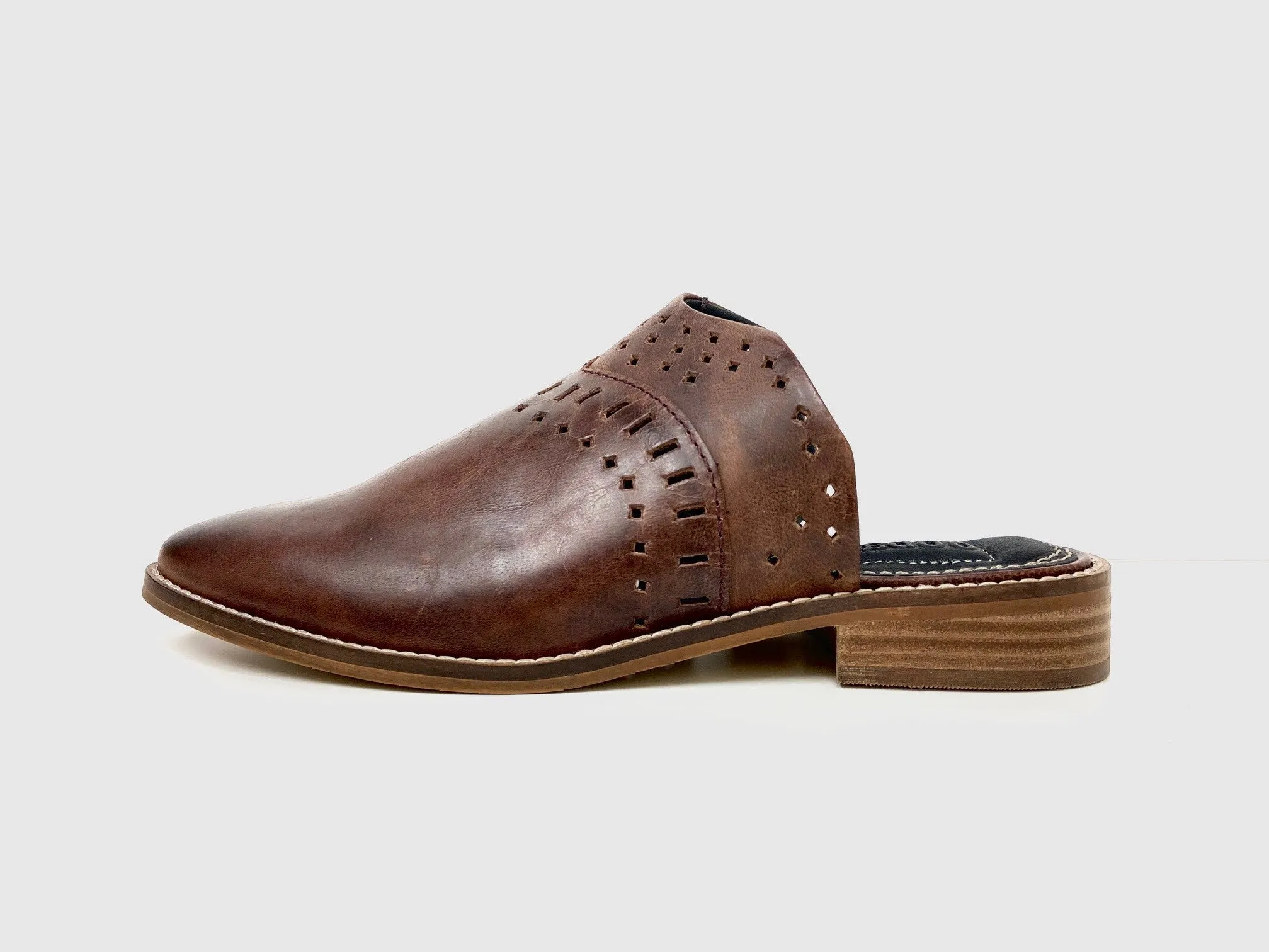 Ali Brown Pointed Mules