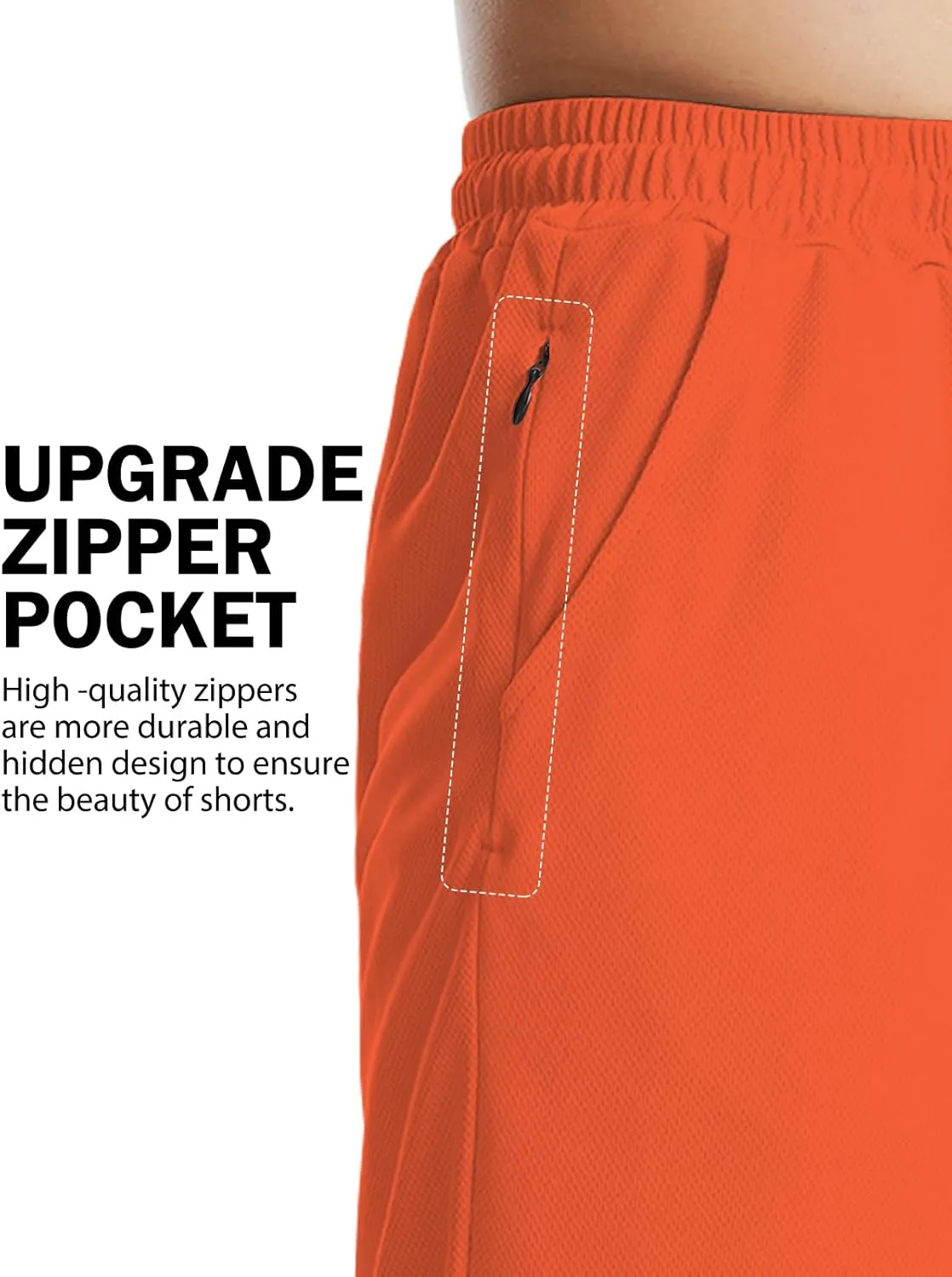 Aolesy Men's Basketball Shorts 7"/9" Athletic Gym Shorts with Zip Pockets Lightweigh Quick Dry Mesh Workout Shorts