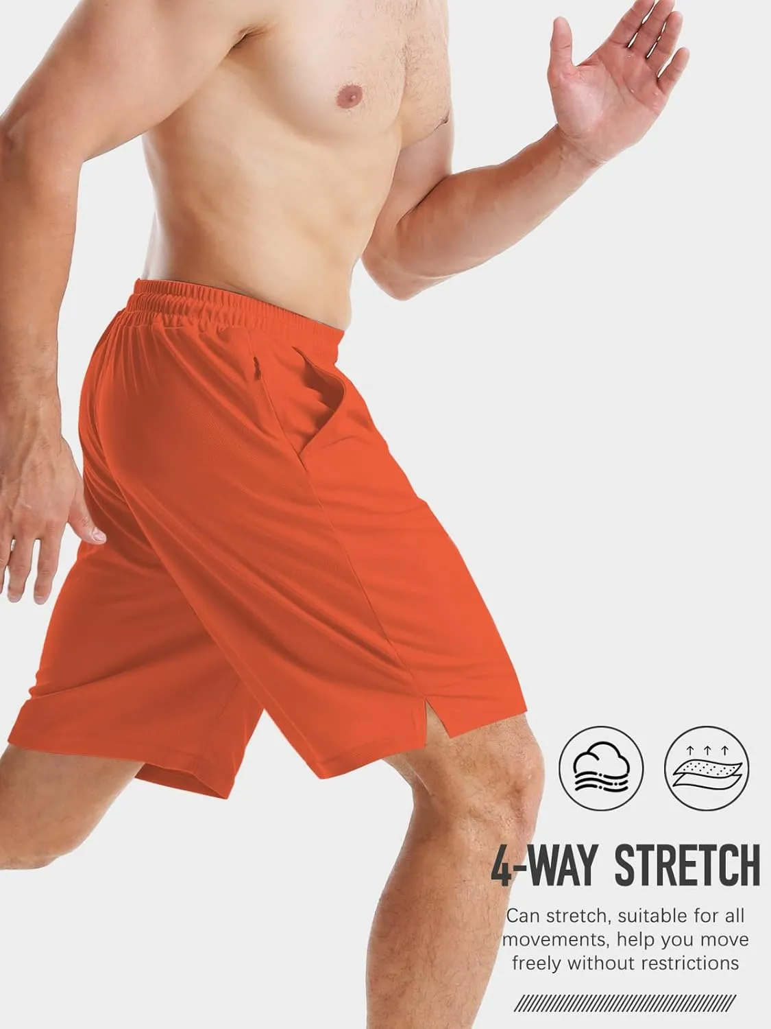 Aolesy Men's Basketball Shorts 7"/9" Athletic Gym Shorts with Zip Pockets Lightweigh Quick Dry Mesh Workout Shorts