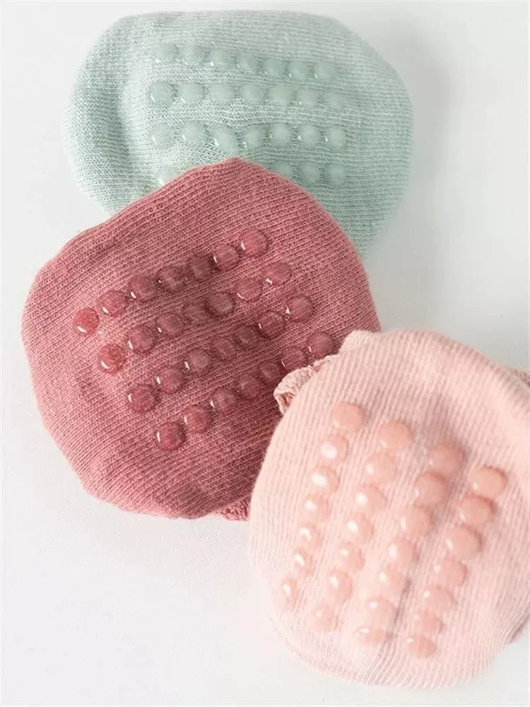 Baby Girl Toddlers Socks with Non-slip Grip Cute Frilly Ruffle Ankle Soft Cotton Newborn Baby Socks for Infant Kids