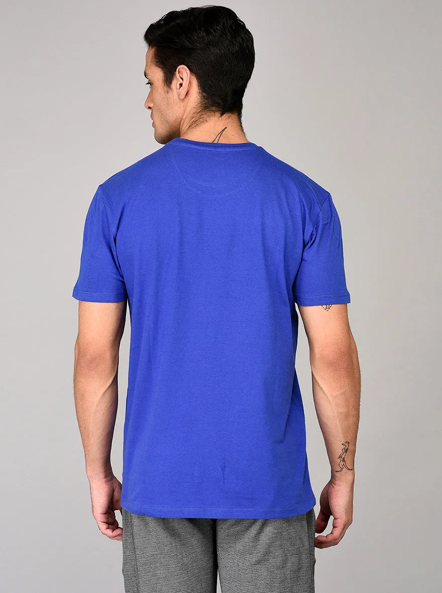 Blue Slim Fit Round Neck T-shirt | JadeBlue