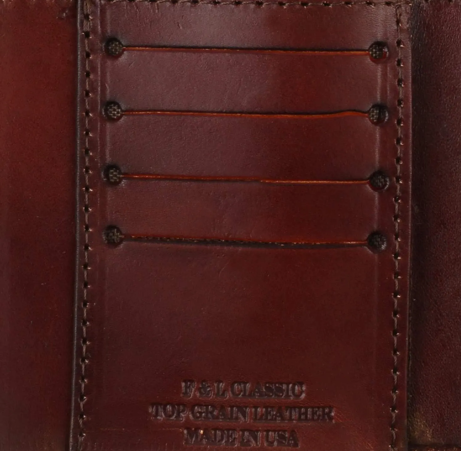RFID Blocking Men's Tri-fold Vintage Biker Cowhide Leather Steel Chain Wallet,Snap closure, Made In USA,at315-42,eagle,brown