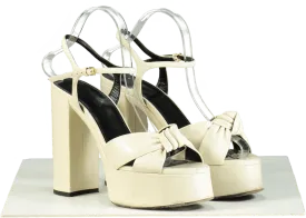 Saint Laurent Cream Platform Sandals UK 7