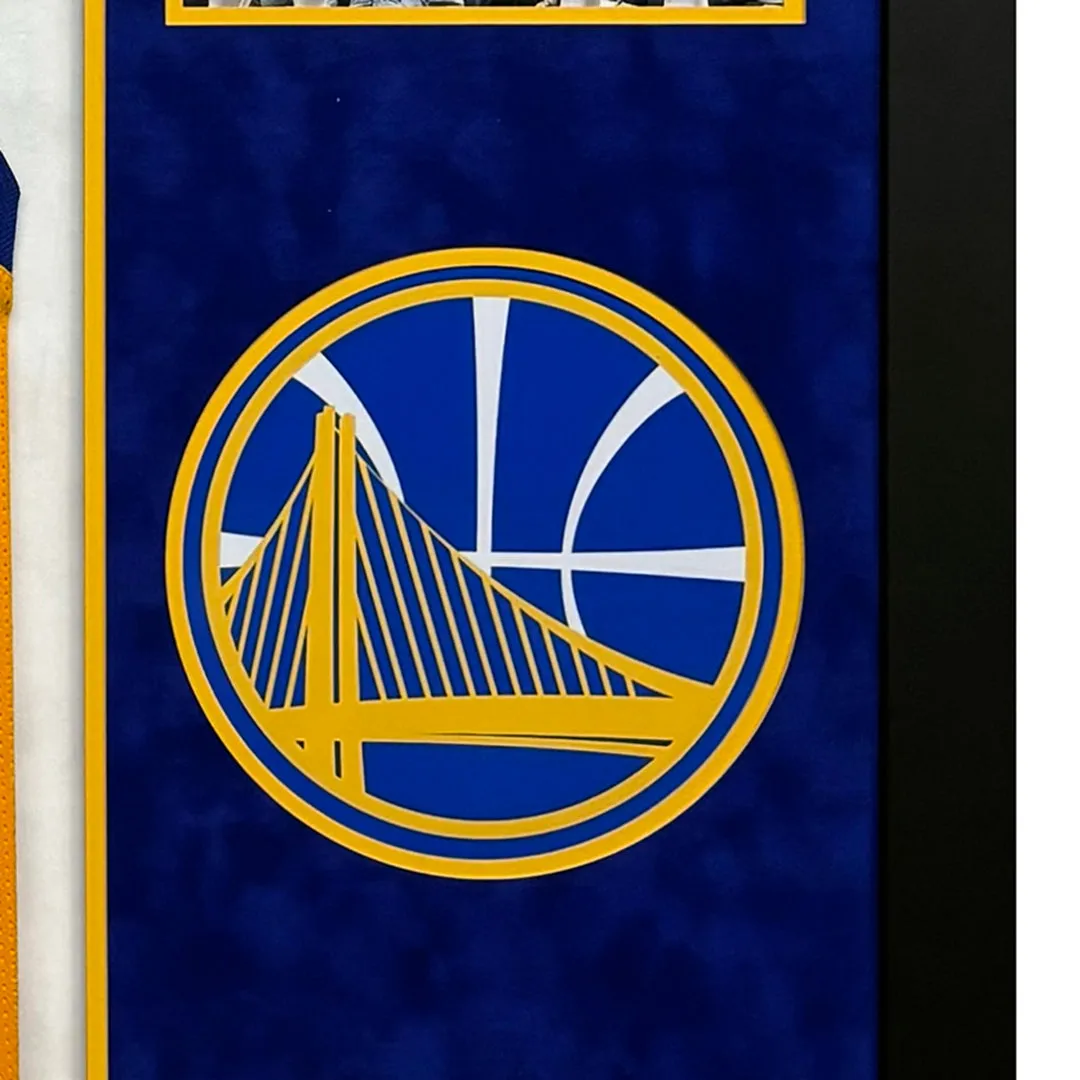 Steph Curry Signed Golden State Warriors Vertical Custom Framed NBA Jersey