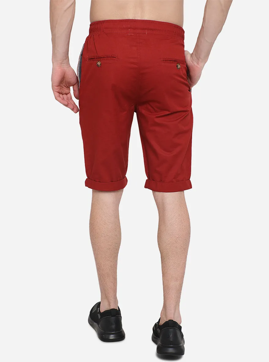 Tango Red Printed Regular Fit Capri | JadeBlue