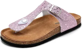 Torotto Boys Girls Flip Flops Comfortable Cork Footbed Thong Sandals with Adjustable Straps(Toddler/Little Kid/Big Kid)