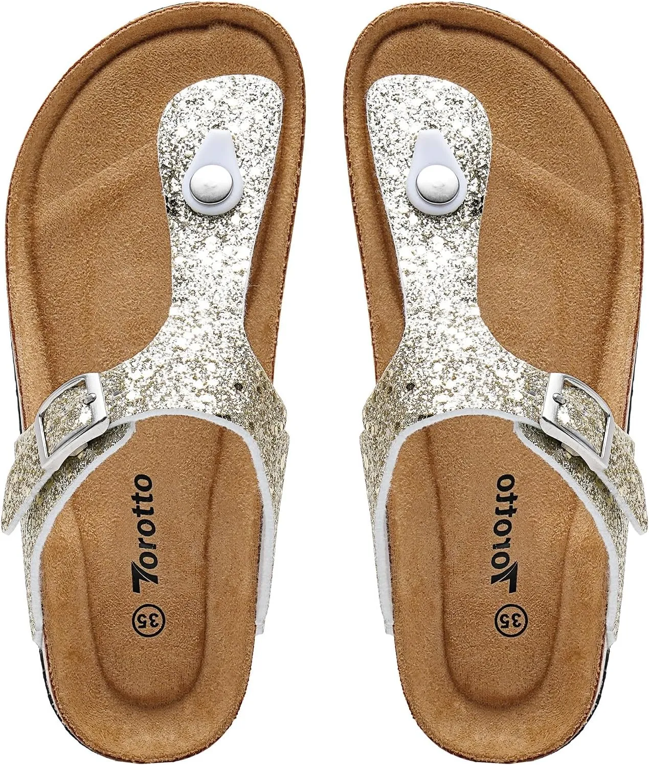 Torotto Boys Girls Flip Flops Comfortable Cork Footbed Thong Sandals with Adjustable Straps(Toddler/Little Kid/Big Kid)