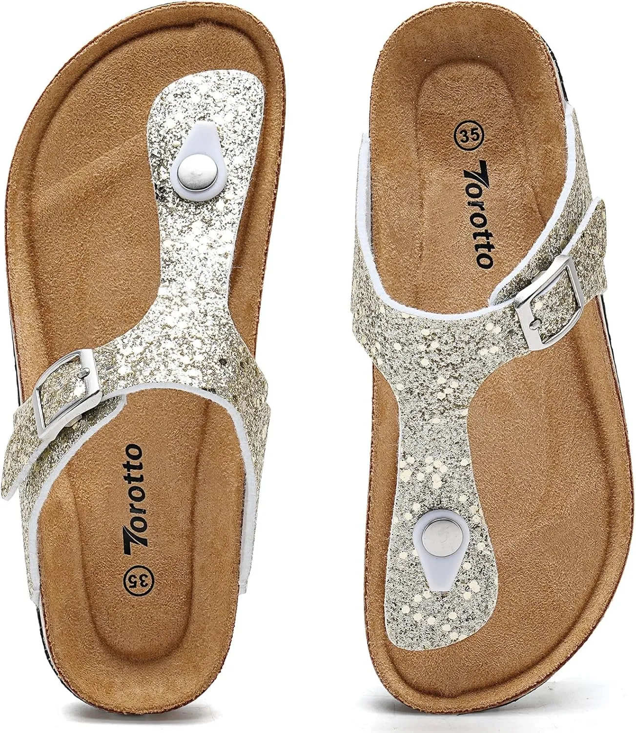Torotto Boys Girls Flip Flops Comfortable Cork Footbed Thong Sandals with Adjustable Straps(Toddler/Little Kid/Big Kid)