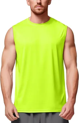 Zengjo Mens Tank Tops Workout Quick Dry Sleeveless Shirts for Gym Running Athletic Loose Muscle Tanks